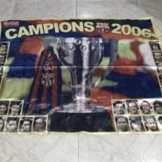 Coleccionismo deportivo: BANDERA FUTBOL CHAMPIONS 2006 F. C. BARCELONA MESSI. Lote 218010132