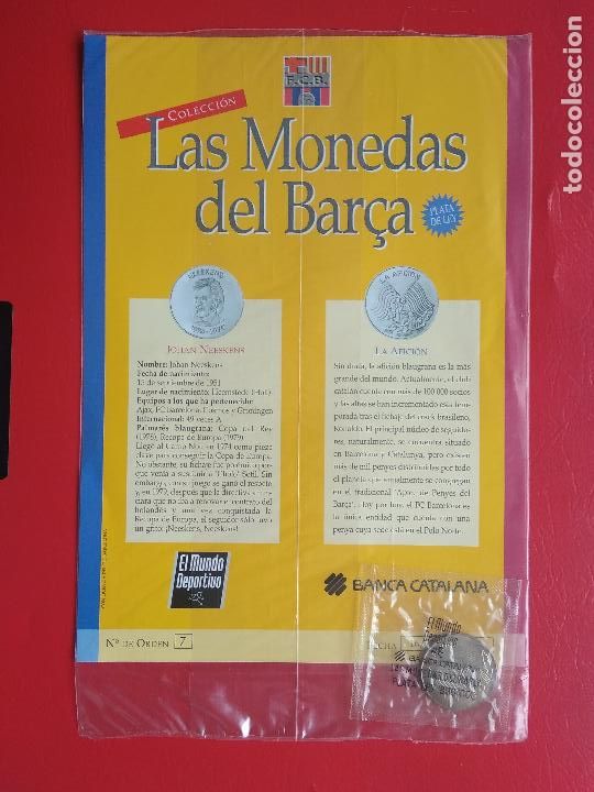 Sammelleidenschaft Sport: COLECCION LAS MONEDAS DEL BAR&Ccedil;A EL MUNDO DEPORTIVO PLATA DE LEY , MONEDA N&ordm; 7 JOHAN NEESKENS