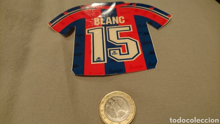 Coleccionismo deportivo: Pegatina camiseta Bar&ccedil;a Blanc - Foto 1