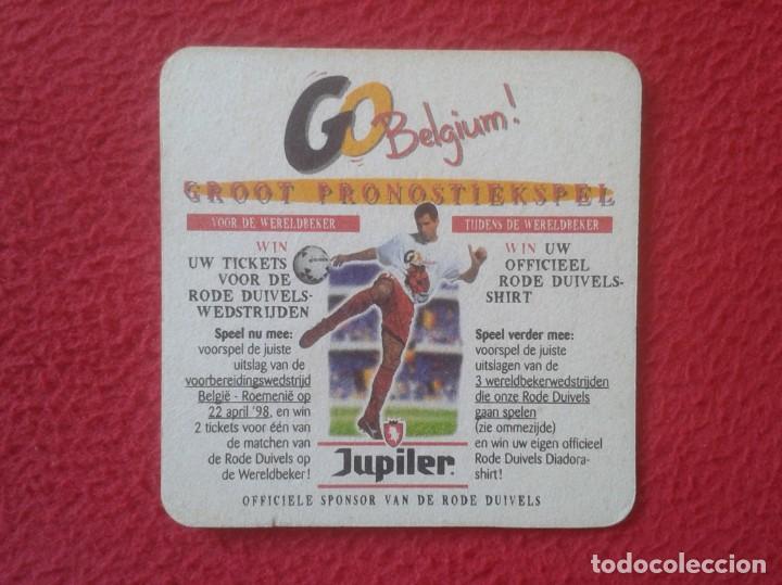 Coleccionismo deportivo: POSAVASOS COASTER MAT BEER CERVEZA BIER BI&Egrave;RE BIRRA JUPITER PRON&Oacute;STICO SELECCI&Oacute;N B&Eacute;LGICA SOCCER..VER