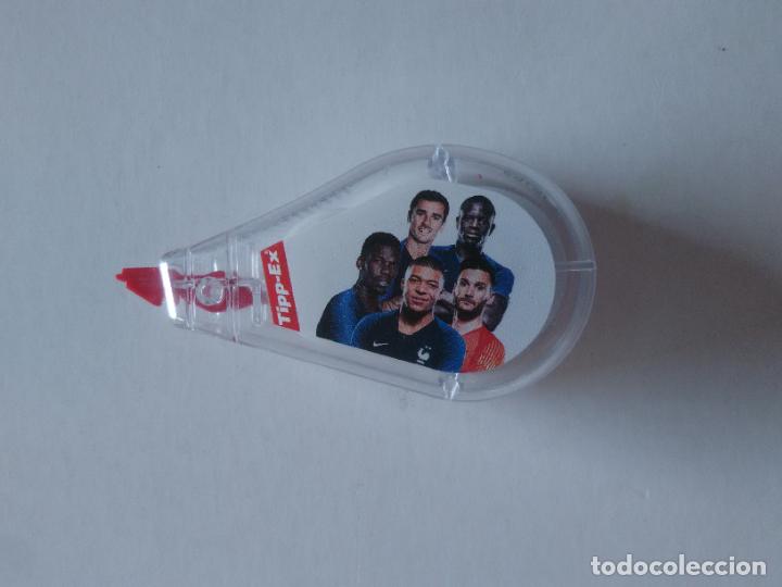 Coleccionismo deportivo: ENVASE VAC&Iacute;O TIPP-EX PUBLICIDAD SELECCI&Oacute;N FRANCESA POGBA GRIEZMANN LLORIS MBAPP&Eacute; KANT&Eacute; FRANCIA