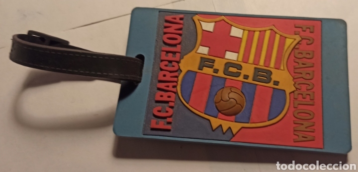 Coleccionismo deportivo: identificador equipaje, porta etiqueta maleta. f. c. barcelona. bar&ccedil;a. producto oficial a&ntilde;o 2000.