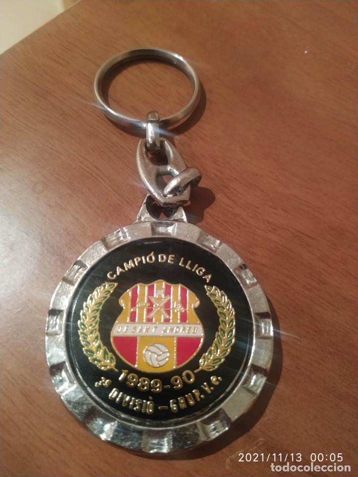 Sammelleidenschaft Sport: Llavero keychain Uni&oacute; Esportiva Sant Andreu campe&oacute;n liga Tercera Divisi&oacute;n 1989/1990