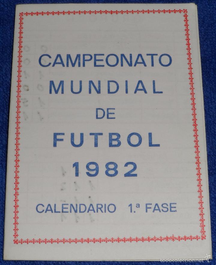 Coleccionismo deportivo: Calendario 1&ordf; fase - Campeonato Mundial de Futbol 1982 - Parque de atracciones de Madrid