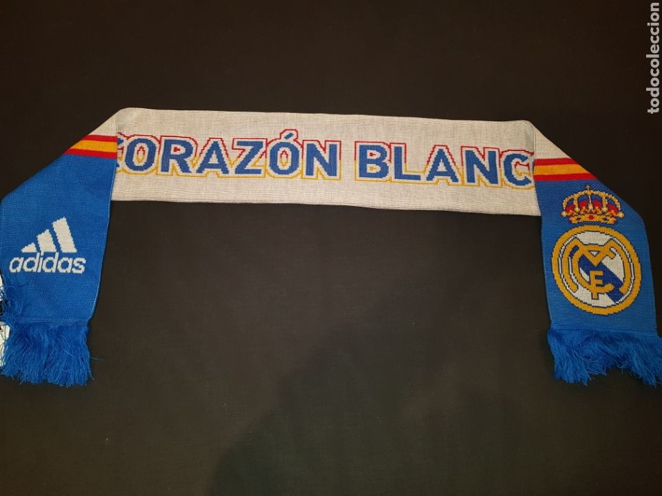 Coleccionismo deportivo: Bufanda Adidas Real Madrid Coraz&oacute;n Blanco Producto Oficial Licenciado. Con etiquetas