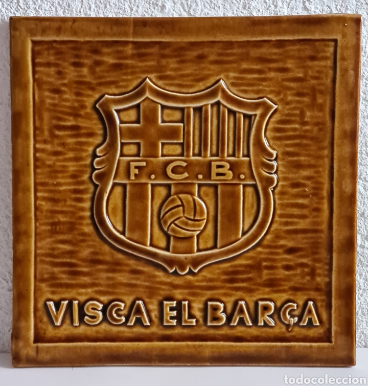 Sports collectibles: Azulejo grande Escudo FC Barcelona Visca el Bar&ccedil;a - Onda Valencia - F&uacute;tbol Cul&eacute; Decoraci&oacute;n Blaugrana