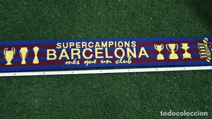 Colecionismo desportivo: BUFANDA F.C. BARCELONA ( SUPERCAMPIONS - M&Eacute;S QUE UN CLUB ) BAR&Ccedil;A - MUY POCO USO