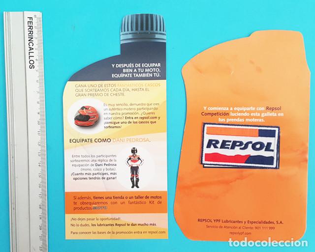 Coleccionismo deportivo: PUBLICIDAD REPSOL CON PARCHE (GALLETA) DE TELA, DANI PEDROSA