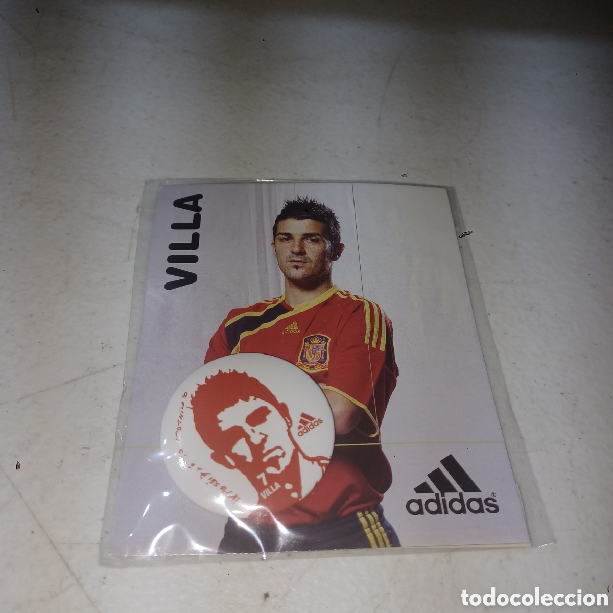 Coleccionismo deportivo: Chapa futbol VILLA 7 SELECCI9N ESPA&Ntilde;OLA PUBLICIDAD ADIDAS