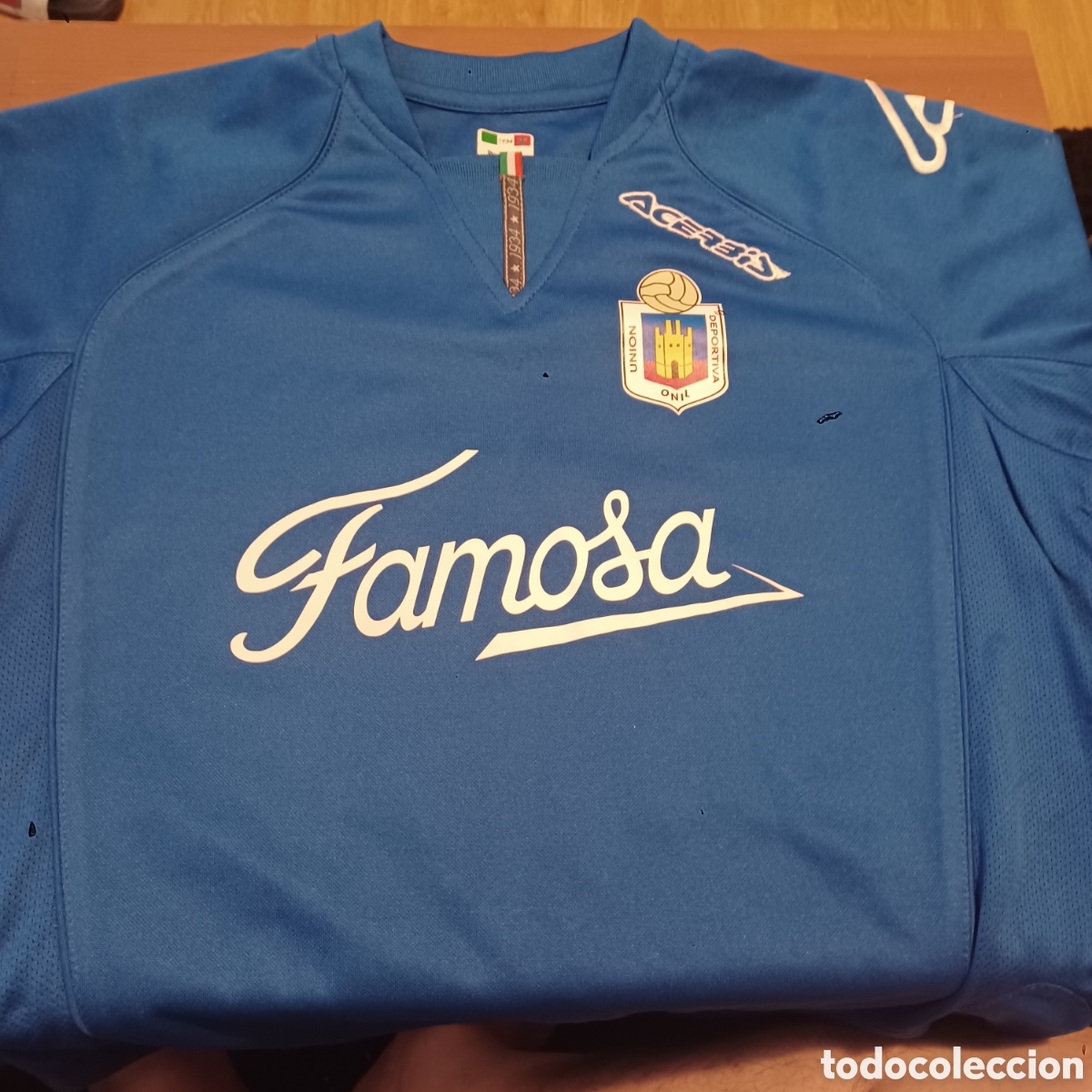 Sammelleidenschaft Sport: Unica en TC Camiseta Futbol Union deportiva Onil patrocinada por FAMOS Marca Acerbis