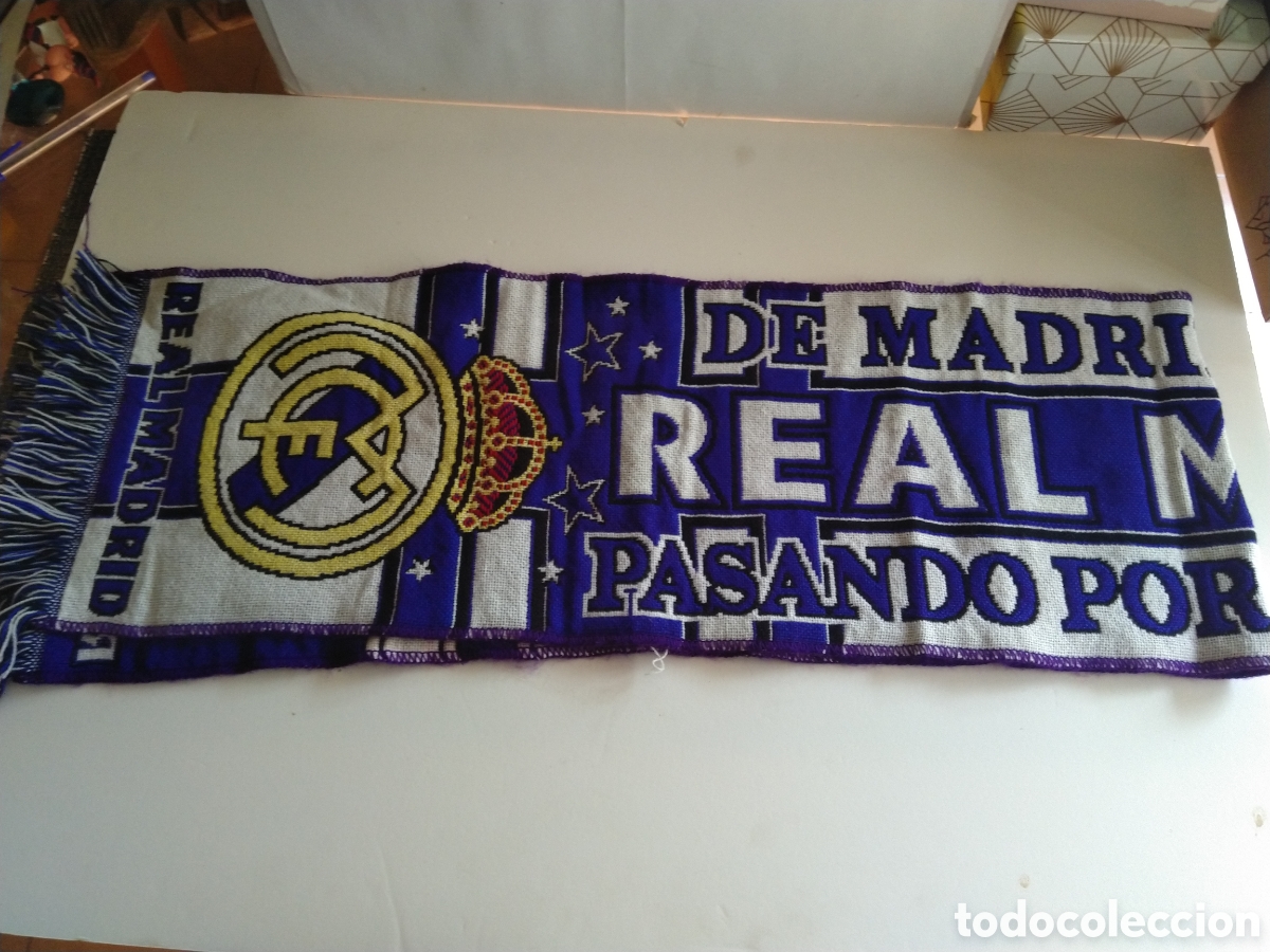 Sammelleidenschaft Sport: BUFANDA REAL MADRID DE MADRID AL CIELO PASANDO POR EL BERNABEU ANTIGUA VINTAGE