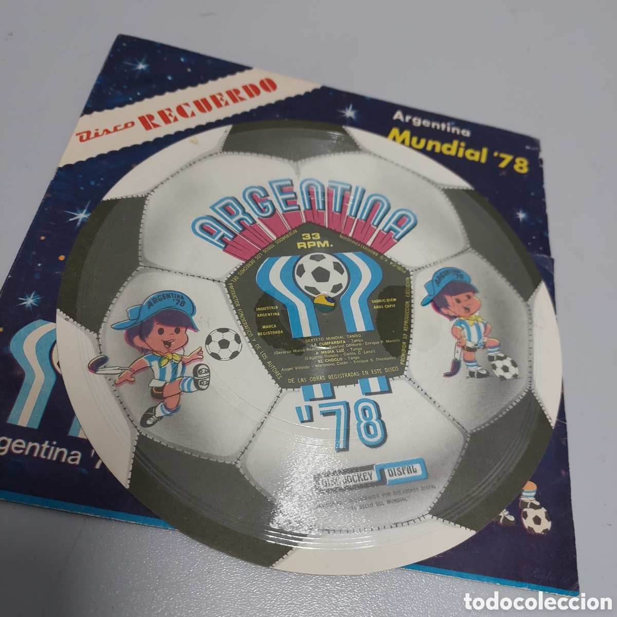 Coleccionismo deportivo: ARGENTINA MUNDIAL 78 / DISCO Recuerdo ilustrado - Tangos