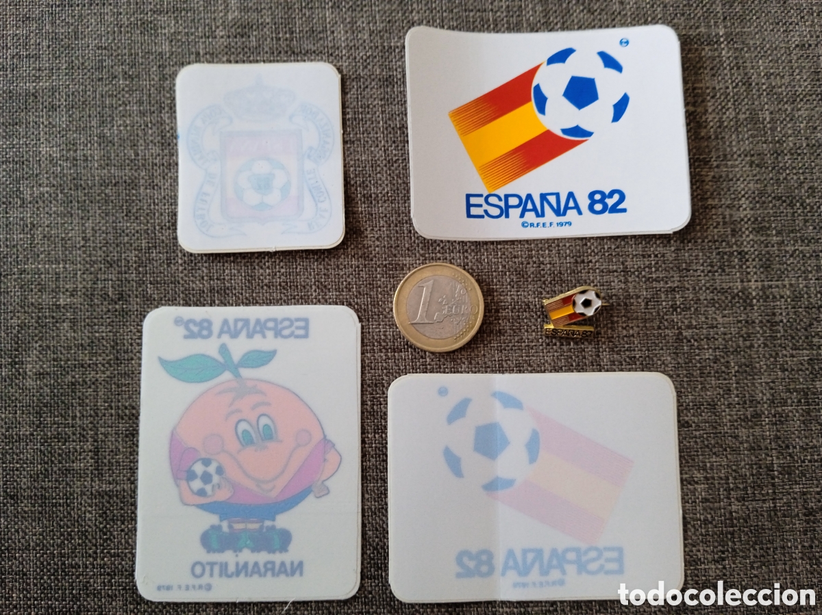 Coleccionismo deportivo: Pegatina Naranjito y otras del Mundial Espa&ntilde;a 82