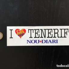 Coleccionismo deportivo: PEGATINA FC BARCELONA I LOVE TENERIFE NOU DIARI