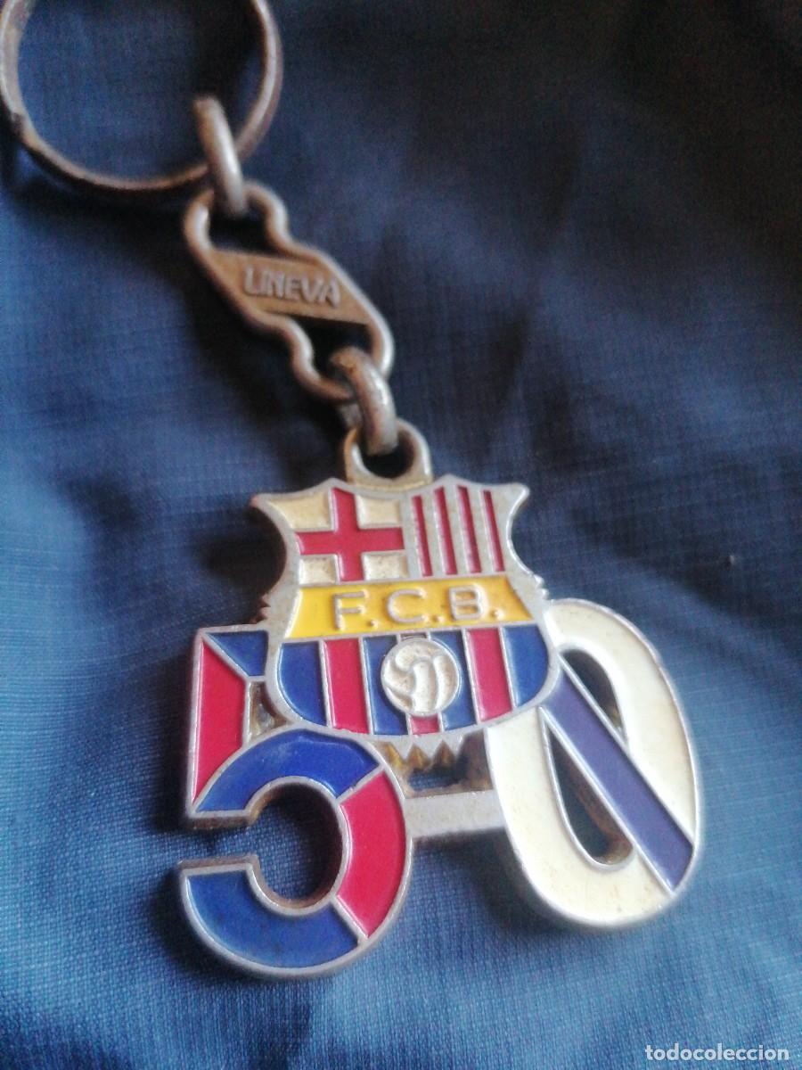 Sammelleidenschaft Sport: , llavero partido f&uacute;tbol FC Barcelona-Real Madrid 5 a 0