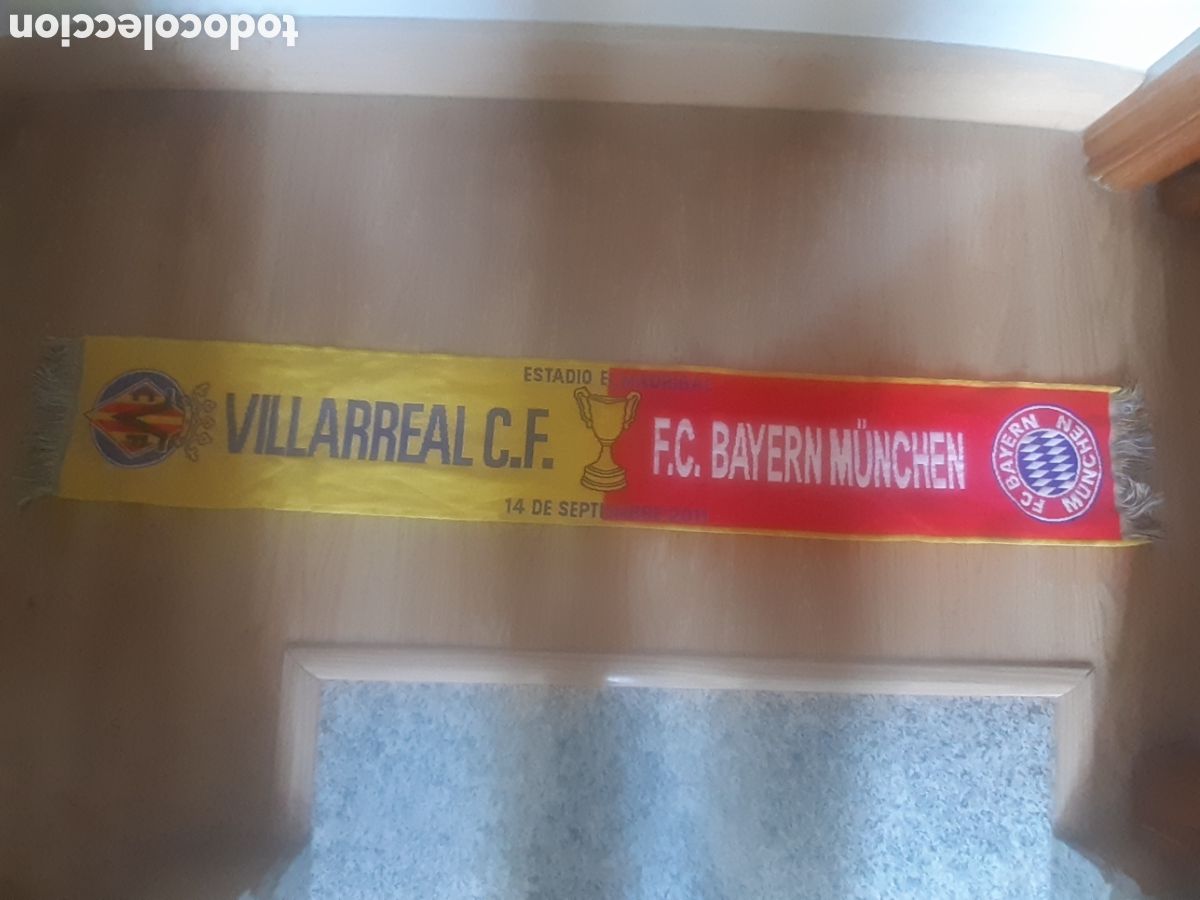 Coleccionismo deportivo: BUFANDA VILLARREAL BAYERN MUNICH UEFA CHAMPIONS LEAGUE 14 SEPTIEMBRE 2011