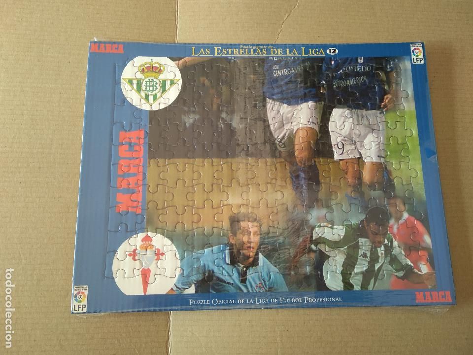 Coleccionismo deportivo: 12 PUZZLE GIGANTE ESTRELLAS LIGA 98-99 FUTBOL 1998-1999 MARCA MICHEL SALGADO DENILSON BETIS OVIEDO