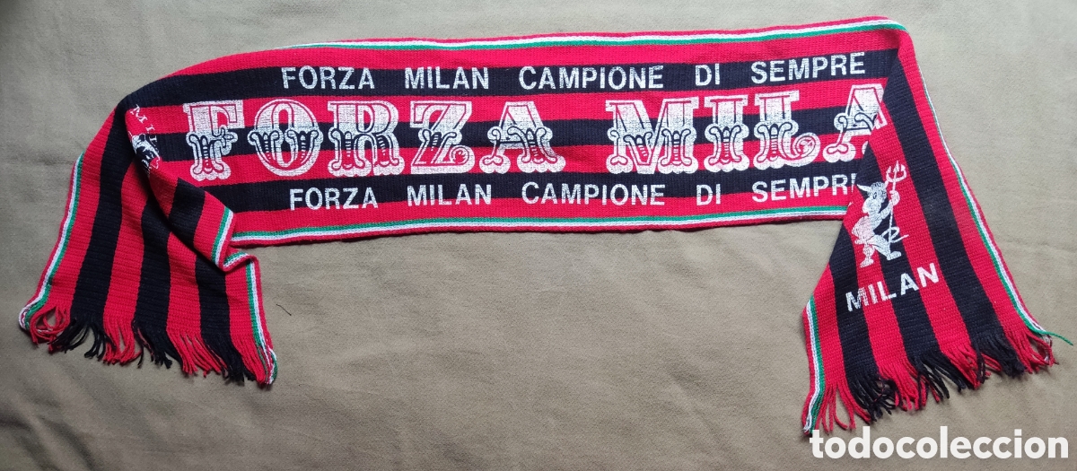 Coleccionismo deportivo: CALCIO FORZA MILAN CAMPIONE SCIARPA F&Uacute;TBOL BUFANDA MILAN A. C. SCARF '90