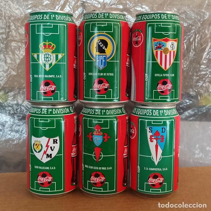 Coleccionismo deportivo: LOTE 6 LATAS COCA-COLA EQUIPOS PRIMERA DIVISION LIGA 96-97