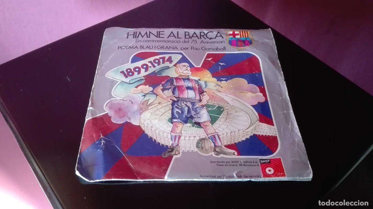 Coleccionismo deportivo: DISCO SINGLE HIMNO AL BAR&Ccedil;A 1974 - Foto 1