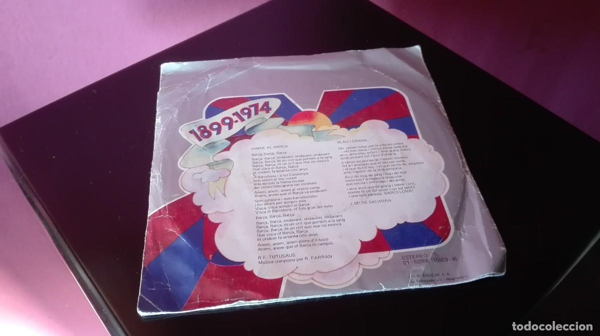 Coleccionismo deportivo: DISCO SINGLE HIMNO AL BAR&Ccedil;A 1974 - Foto 2
