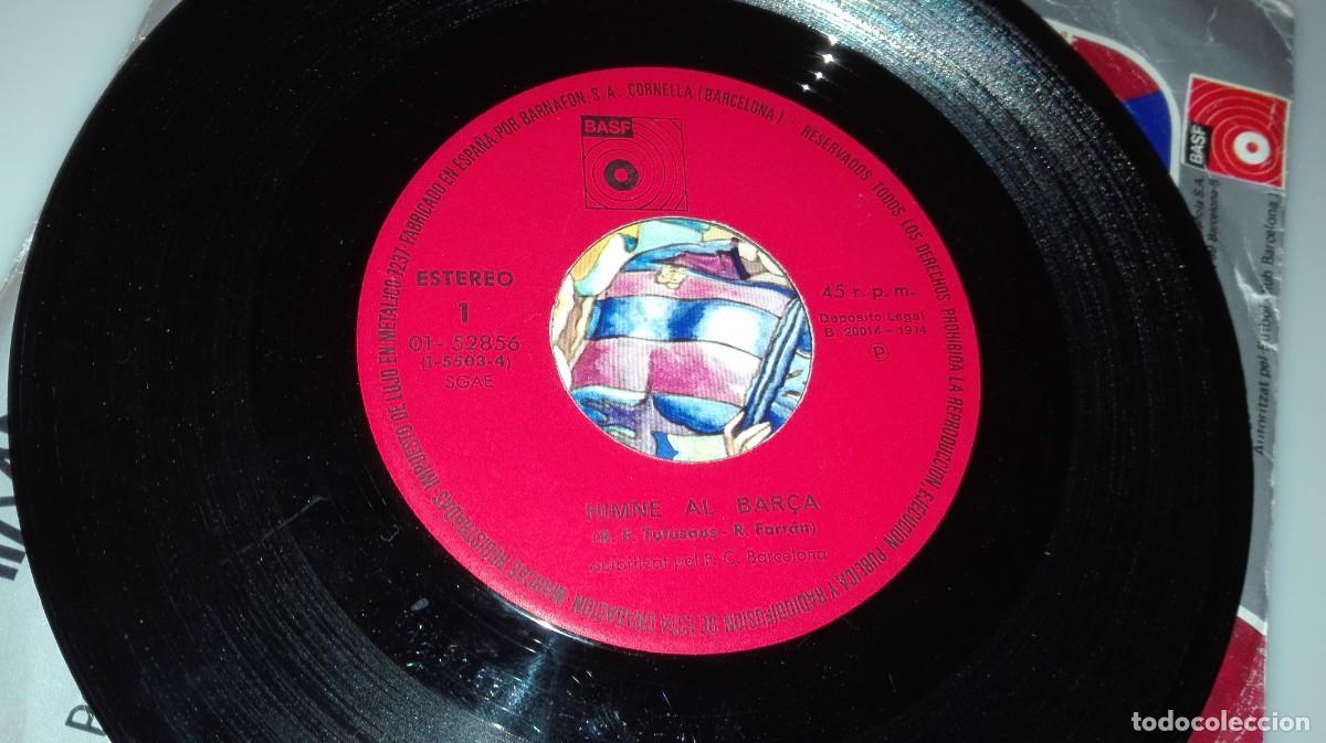 Coleccionismo deportivo: DISCO SINGLE HIMNO AL BAR&Ccedil;A 1974 - Foto 7
