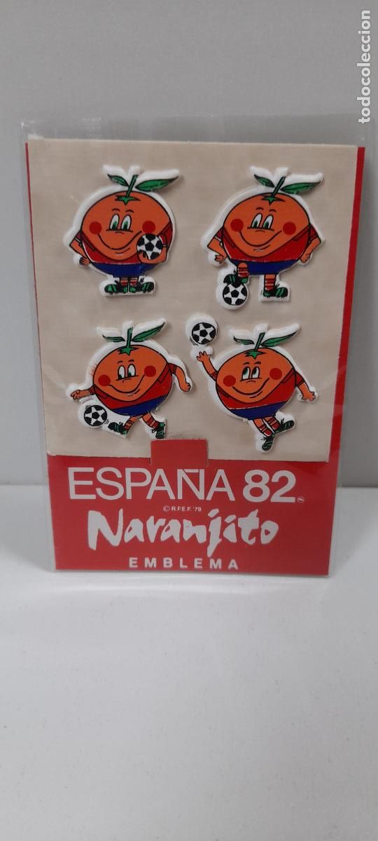 Coleccionismo deportivo: EMBLEMAS - PEGATINAS / ADESIVO TRIDIMENSIONAL DE NARANJITO - MUNDIAL ESPA&Ntilde;A 82 . ORIGINAL A&Ntilde;OS 80