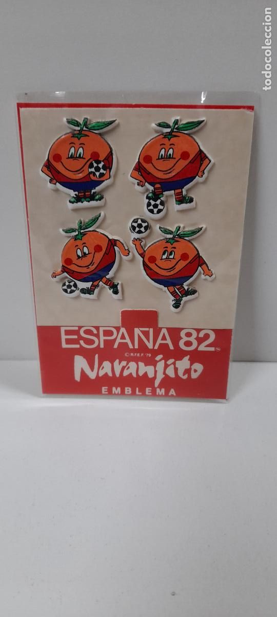Coleccionismo deportivo: EMBLEMAS - PEGATINAS / ADESIVO TRIDIMENSIONAL DE NARANJITO - MUNDIAL ESPA&Ntilde;A 82 . ORIGINAL A&Ntilde;OS 80