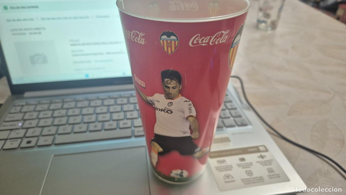 Sammelleidenschaft Sport: VASO PLASTICO COCA COLA VALENCIA C.F. JONAS-RICARDO COSTA