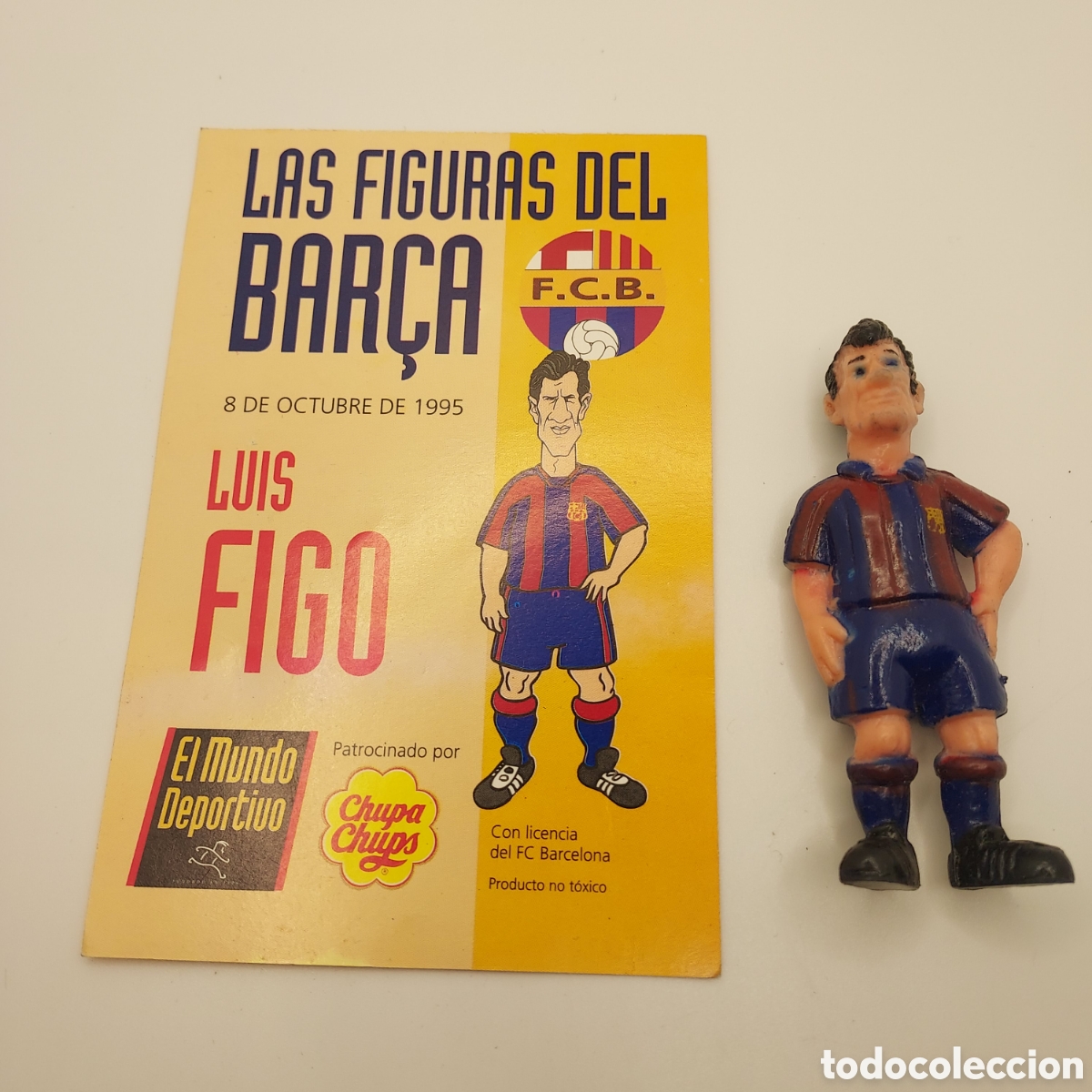 Sammelleidenschaft Sport: LAS FIGURAS DEL BAR&Ccedil;A-MUNDO DEPORTIVO - CHUPA CHUPS ORIGINAL A&Ntilde;O 1995 LUIS FIGO