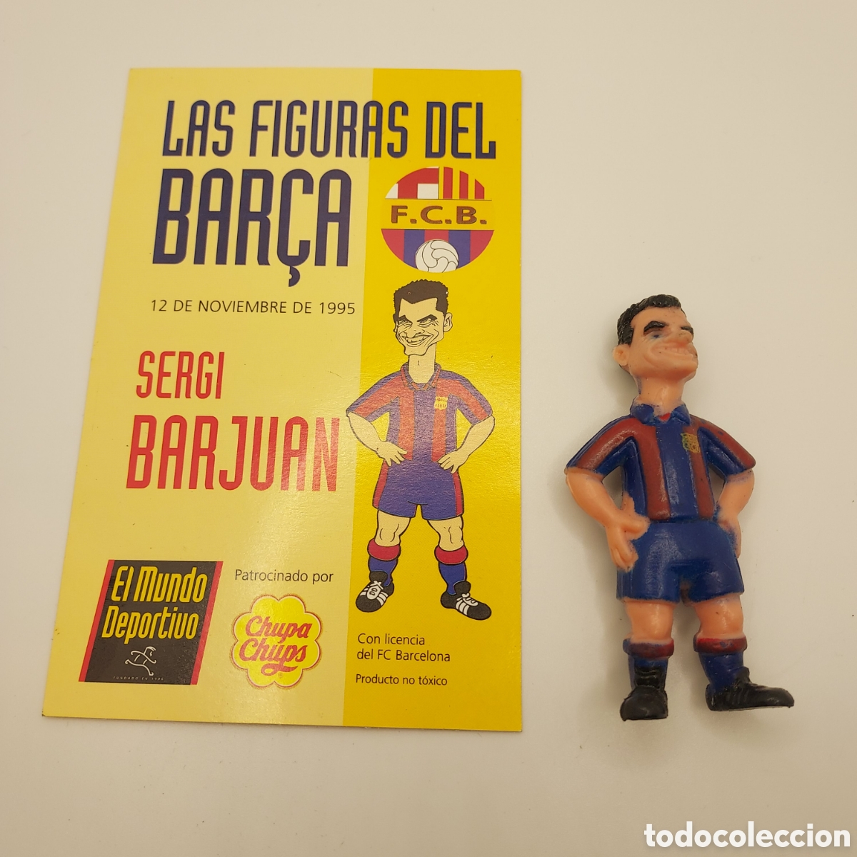 Sammelleidenschaft Sport: LAS FIGURAS DEL BAR&Ccedil;A-MUNDO DEPORTIVO - CHUPA CHUPS ORIGINAL A&Ntilde;O 1995 SERGI BARJUAN