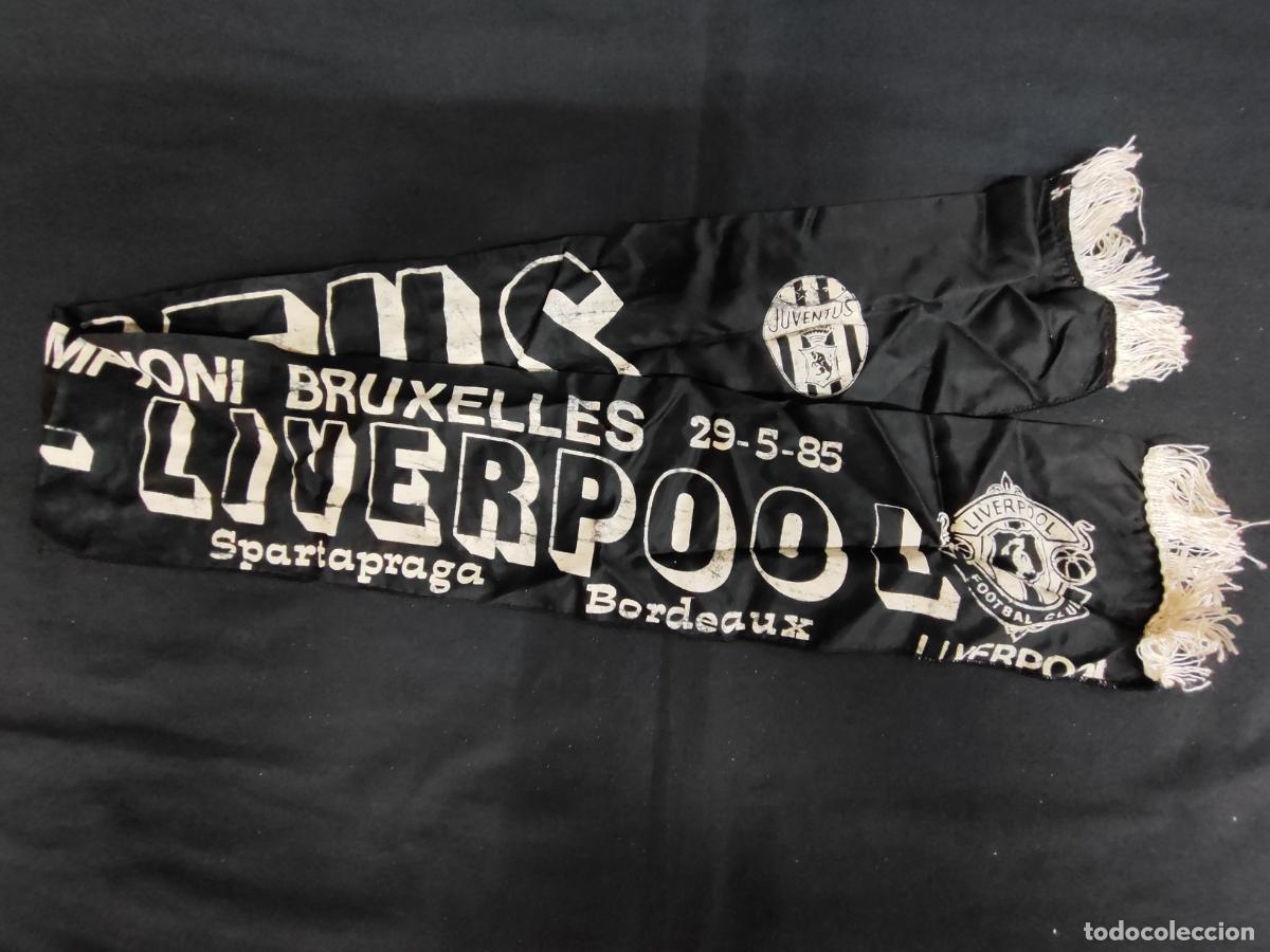 Sammelleidenschaft Sport: BUFANDA - FINALE COPPA DEI CAMPIONI - BRUXELLES 1985 - ESTADIO HEYSEL - JUVENTUS - LIVERPOOL