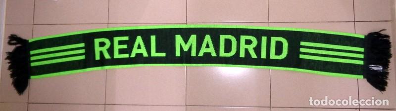 Coleccionismo deportivo: BUFANDA SCARF F&Uacute;TBOL FOOTBALL ORIGINAL ADIDAS REAL MADRID CF HALA MADRID. VERDE. RARA