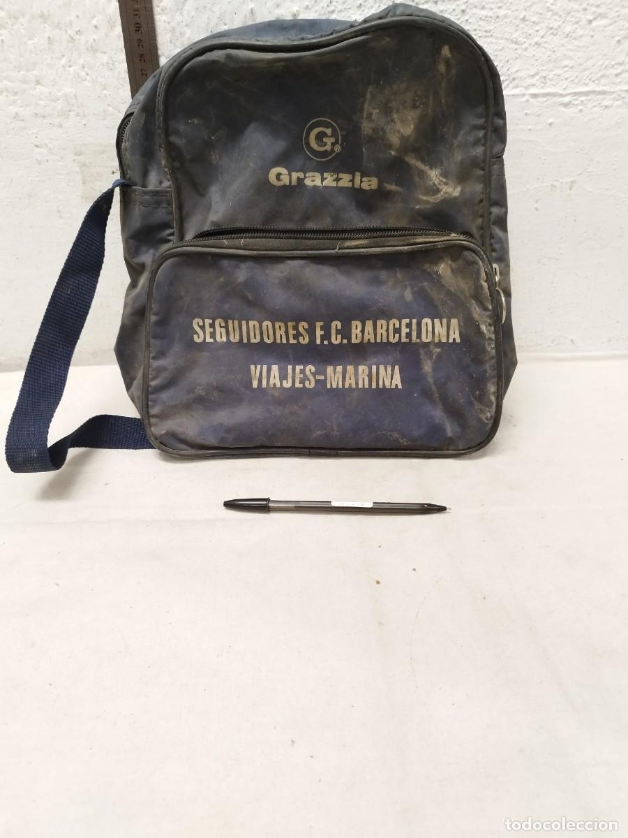 Coleccionismo deportivo: Antigua bolsa,mochila de viaje. Copa de europa 19/9/85. Seguidores Bar&ccedil;a, futbol club barcelona.