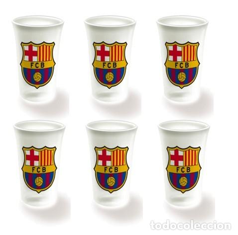 Coleccionismo deportivo: Chupito vidrio FC BARCELONA (6 unidades)