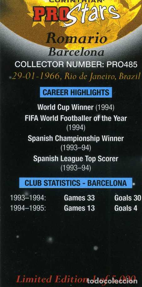 Coleccionismo deportivo: FC BARCELONA - ROMARIO - Foto 2