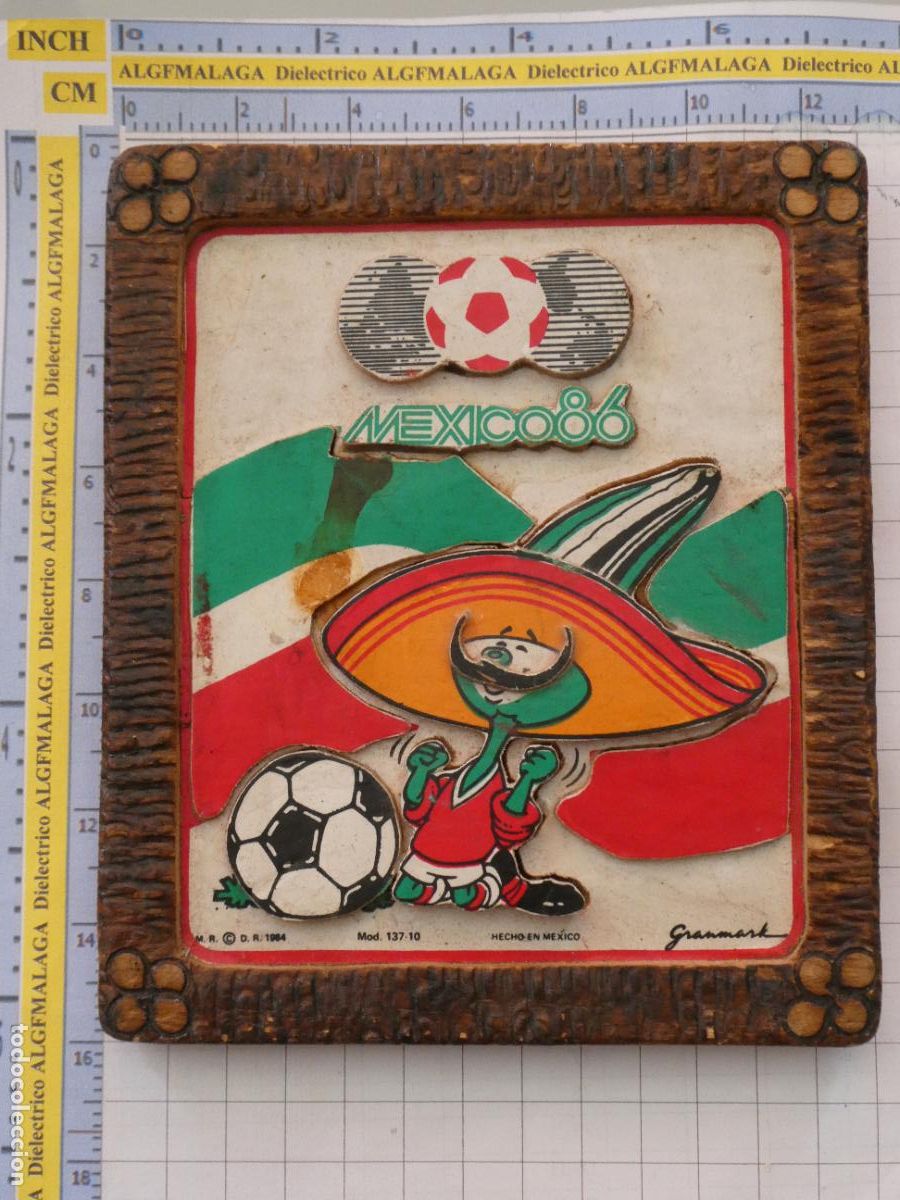 Sammelleidenschaft Sport: CUADRO DEL MUNDIAL DE F&Uacute;TBOL COPA DEL MUNDO M&Eacute;XICO 86 1986. MASCOTA PIQUE. 60GR