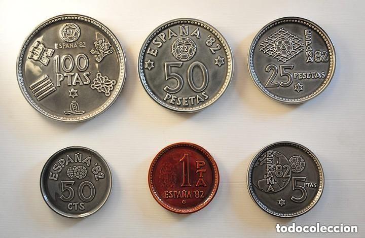 Sammelleidenschaft Sport: coleccion completa de 6 monedas de ceramica mundial 82 cerbol patentado