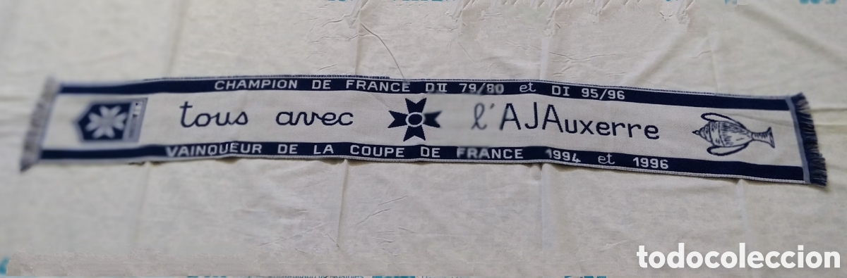 Coleccionismo deportivo: Bufanda AJ Auxerre Francia - Foto 1
