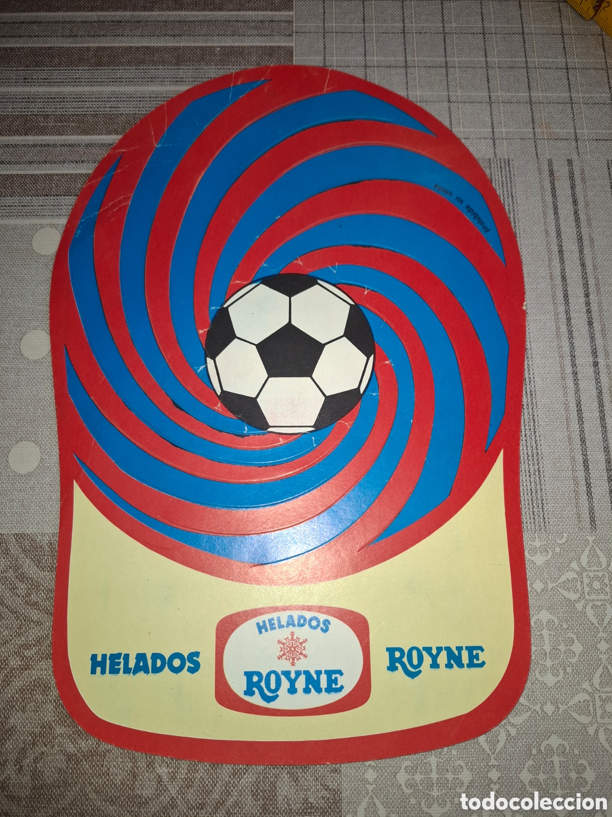 Sammelleidenschaft Sport: Gorra de futbol de cart&oacute;n de Helados Royne