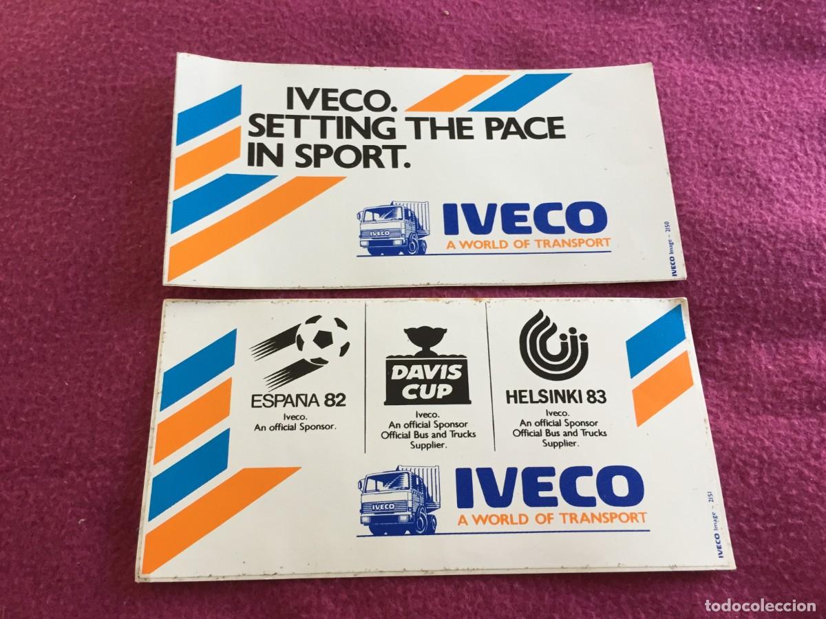 Sammelleidenschaft Sport: 2 ANTIGUAS PEGATINA PUBLICIDAD IVECO CAMI&Oacute;N - ESPA&Ntilde;A 82 MUNDIAL DE F&Uacute;TBOL