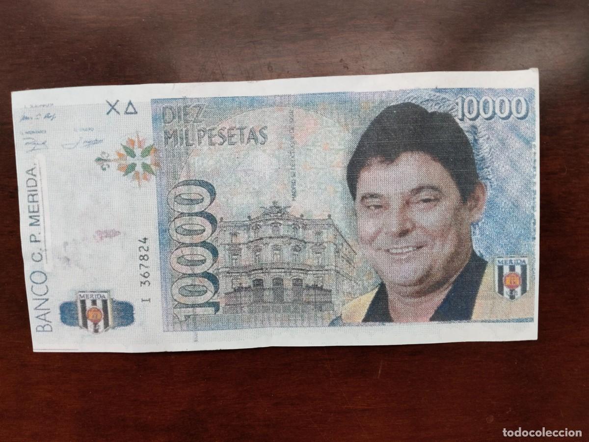 Sammelleidenschaft Sport: Billete publicitario Banco C. P. M&eacute;rida y Pepe Fouto.