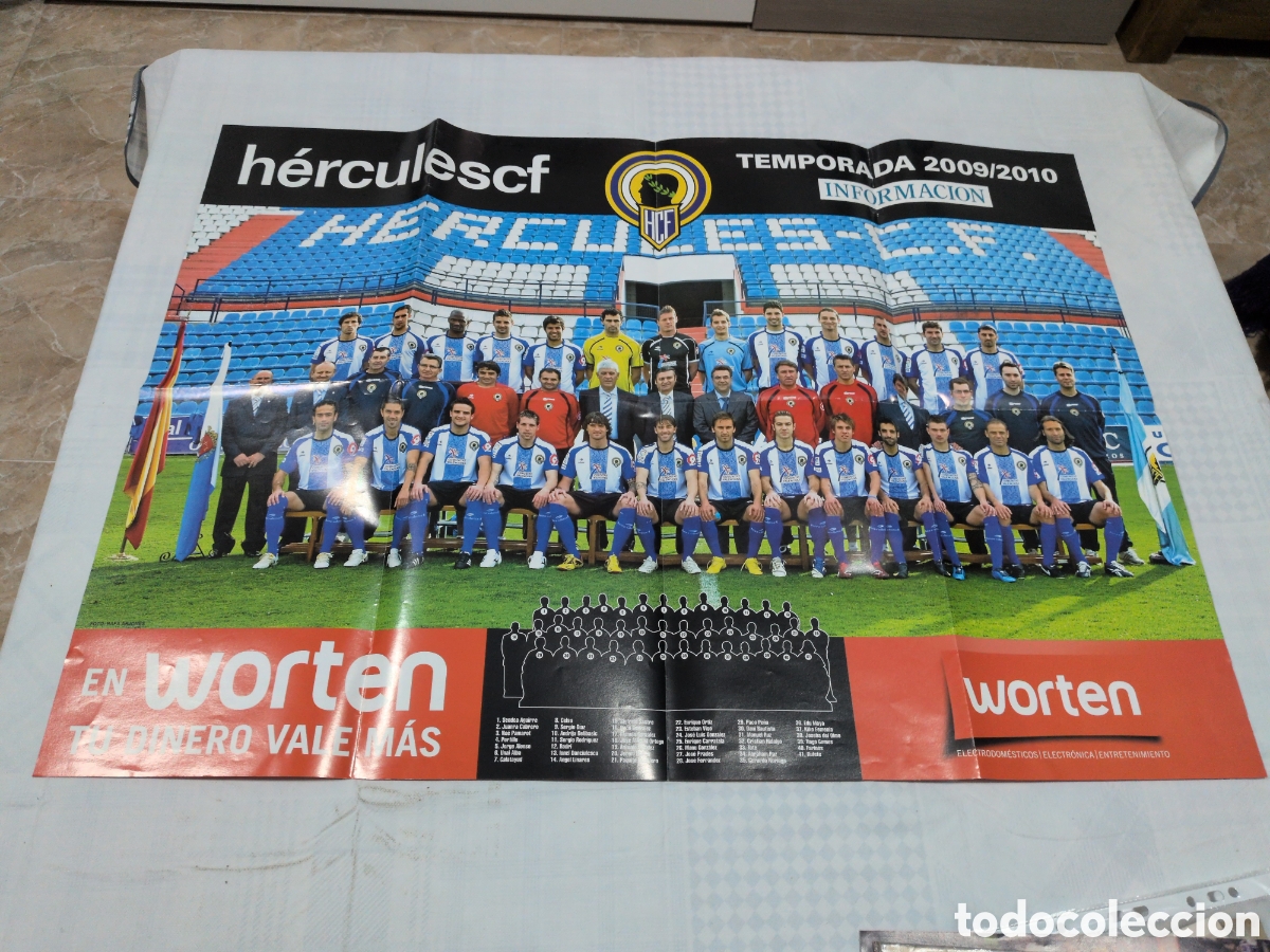 Sammelleidenschaft Sport: Poster grande del H&eacute;rcules C.F. Temporada 2009/10. Primer equipo y cantera.