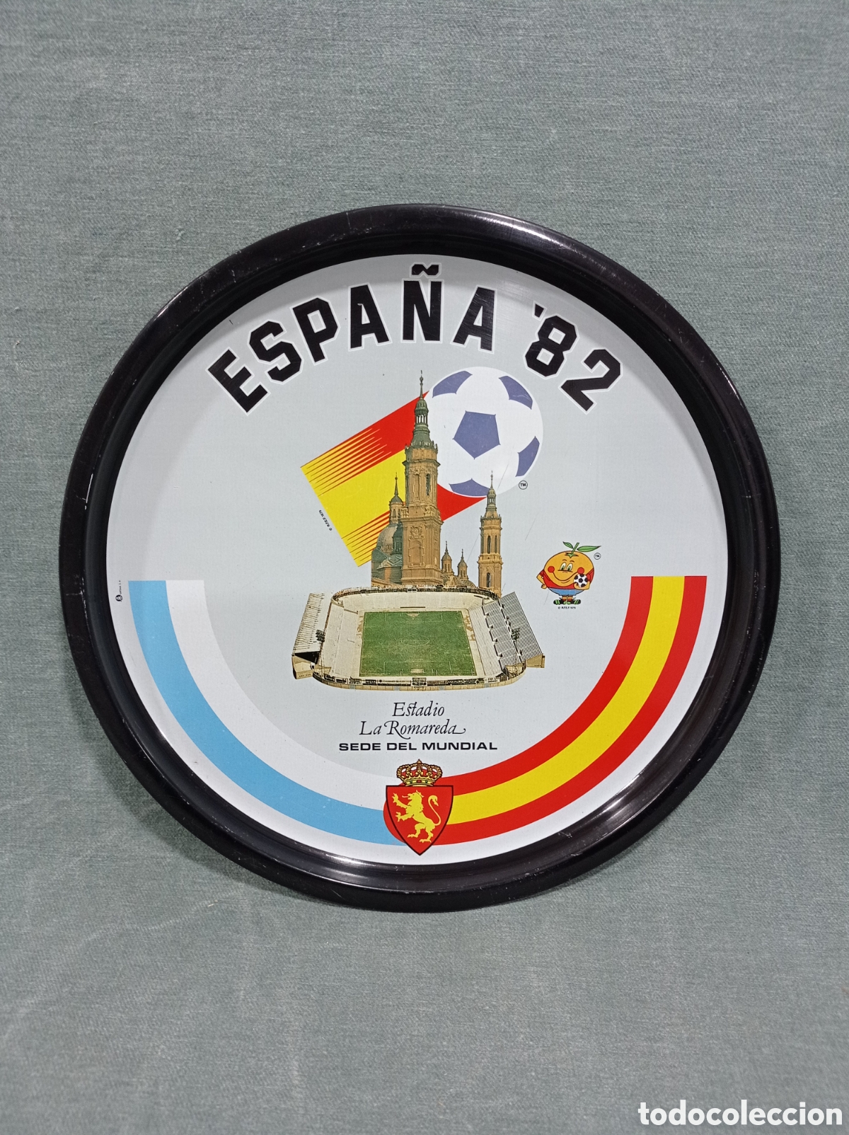 Coleccionismo deportivo: BANDEJA ESTADIO LA ROMAREDA - ZARAGOZA - MUNDIAL 82 - NARANJITO