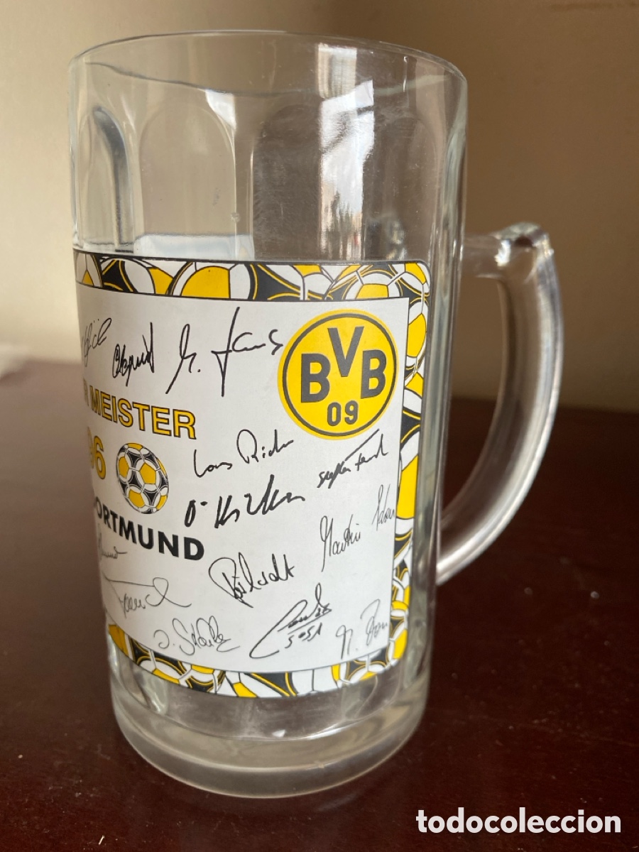 Coleccionismo deportivo: Jarra de Cerveza Borussia Dortmund - Campe&oacute;n Bundesliga 1996 - Firmas Plantilla