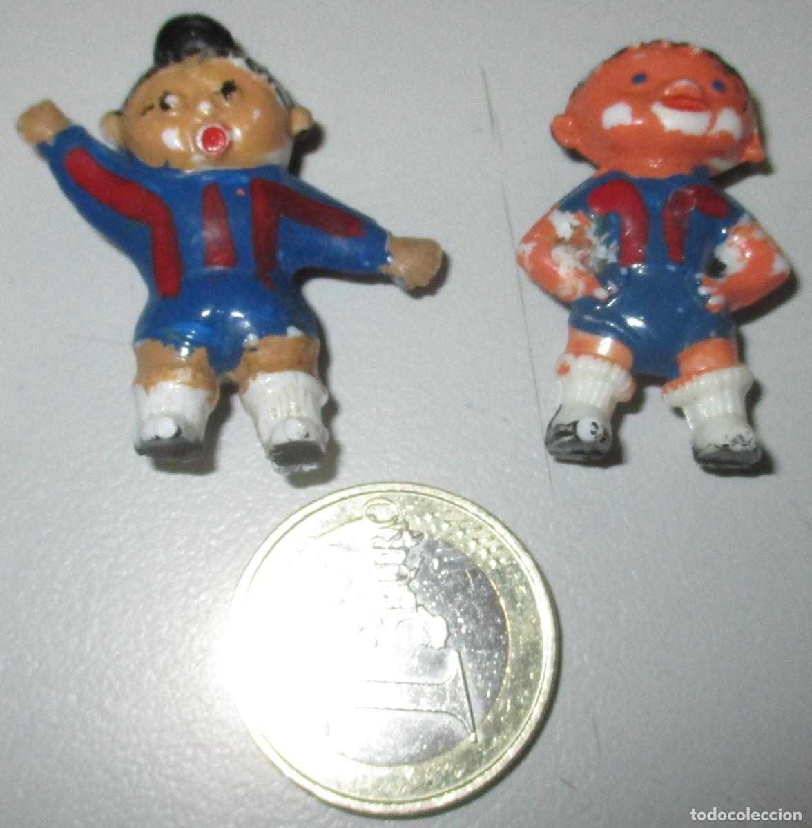 Sammelleidenschaft Sport: 2 peque&ntilde;as figuras de pl&aacute;stico duro BAR&Ccedil;A, F.C. BARCELONA, f&uacute;tbol.