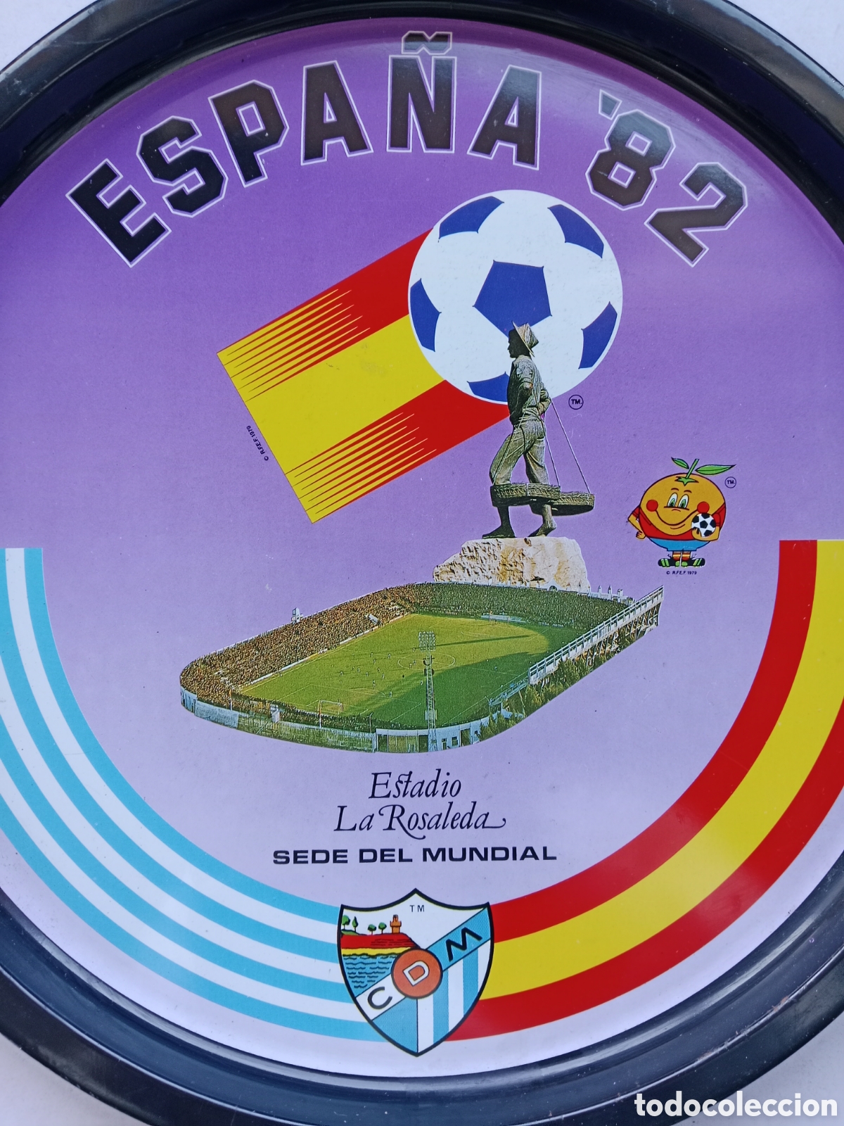 Coleccionismo deportivo: BANDEJA MUNDIAL 82 FUTBOL. ROSALEDA . MET&Aacute;LICA