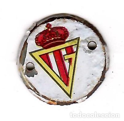 Coleccionismo deportivo: Chapa de futbol para coser a la ropa: Escudo del Sporting de Gijon (a&ntilde;os 70)