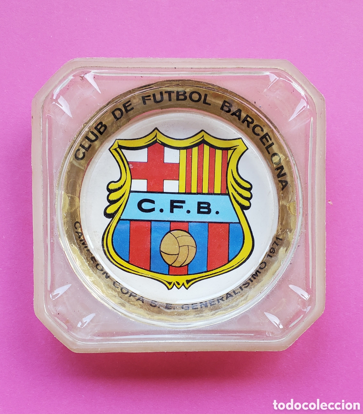 Coleccionismo deportivo: Antiguo CENICERO FC BARCELONA.CAMPE&Oacute;N COPA GENERALISIMO 1971
