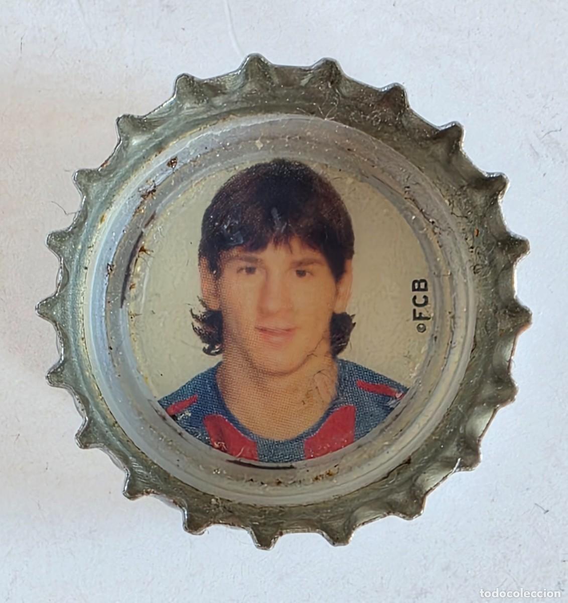 Coleccionismo deportivo: Chapa Tap&oacute;n Corona Messi - Jugador FC Barcelona F&uacute;tbol Bar&ccedil;a Cul&eacute; Coca-Cola Cok
